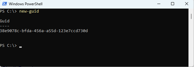 generate guid in PowerShell